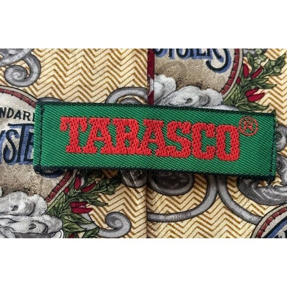 Tabasco Men's Dress Shirt Tie Tabasco Bottles 100% Silk (Made in USA) - Picture 5 of 10